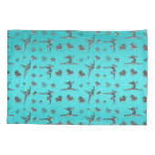 Personalisierter Name Silber Türkis Gymnastik Kissenbezug (Rückseite)