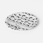 Personalisierter Name - Silhouetten für den weißen Pappteller (Schrägansicht)