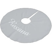 Personalisierter Name Silver Xmas Weihnachten Polyester Weihnachtsbaumdecke (Schrägansicht)