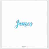 Personalisierter Name Simple Blue White Cool Trend Aufkleber (Blatt)