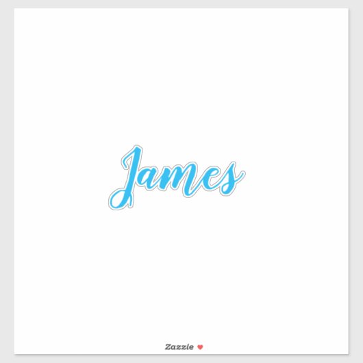 Personalisierter Name Simple Blue White Cool Trend Aufkleber (Blatt)