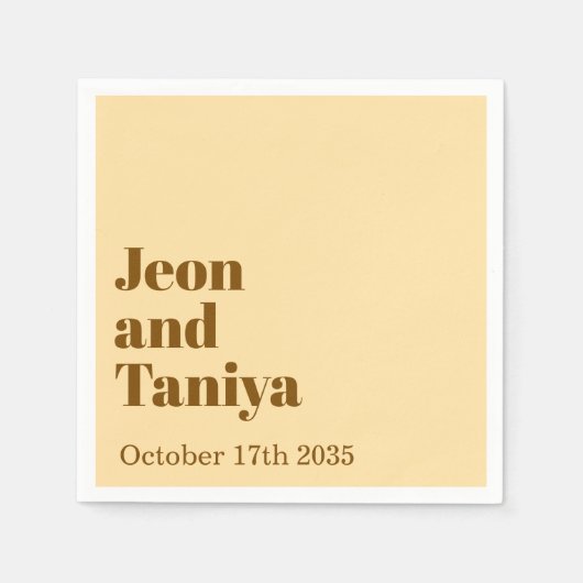 Personalisierter Name Simple Modern MInimal Weddin Serviette (Vorderseite)
