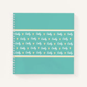 Personalisierter Name Sketchbook Aquamarines und g Notizblock (Vorderseite)