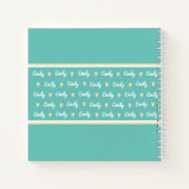 Personalisierter Name Sketchbook Aquamarines und g Notizblock (Rückseite)