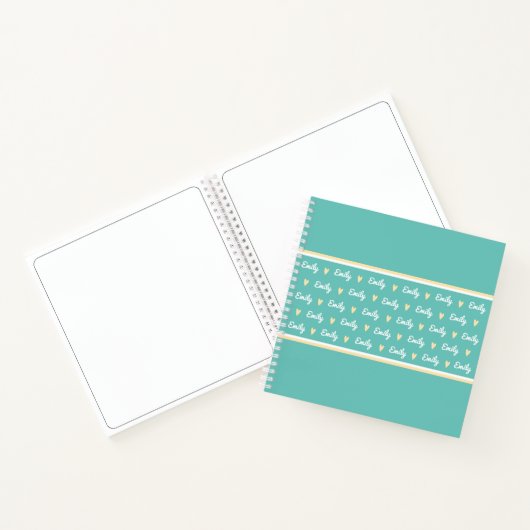 Personalisierter Name Sketchbook Aquamarines und g Notizblock (Innenseite)