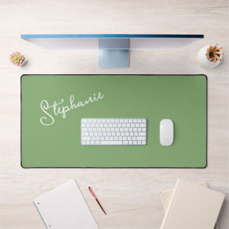 Personalisierter Name Skript Minimalistisch Sage G Schreibtischunterlage
