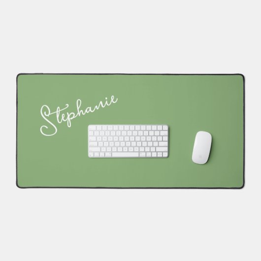 Personalisierter Name Skript Minimalistisch Sage G Schreibtischunterlage (Tastatur & Maus)