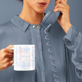 personalisierter Name Skript Schriftart Stil, Typo Kaffeetasse