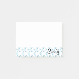Personalisierter Name Sky Blue Pinwheels Post-it Klebezettel