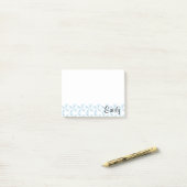 Personalisierter Name Sky Blue Pinwheels Post-it Klebezettel (Auf Schreibtisch)