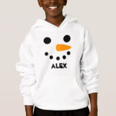 Personalisierter Name Snowman Matching Family Hoodie (Vorderseite)