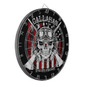 Personalisierter NAME Soldier Skull Duale Guns USA Dartscheibe (Vorderseite Links)