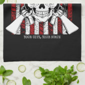 Personalisierter NAME Soldier Skull Duale Guns USA Geschirrtuch (Gefaltet)
