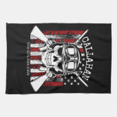 Personalisierter NAME Soldier Skull Duale Guns USA Geschirrtuch (Horizontal)