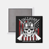 Personalisierter NAME Soldier Skull Duale Guns USA Magnet (Vorderseite/Rückseite)