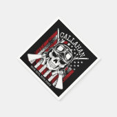Personalisierter NAME Soldier Skull Duale Guns USA Serviette (Ecke)