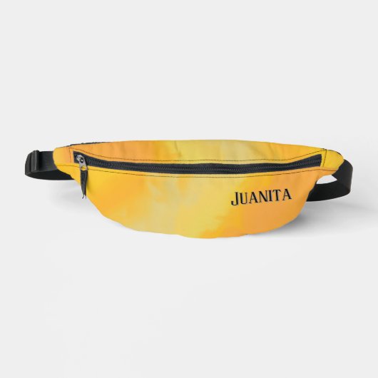 Personalisierter Name Sonniger Zitrusorange Bauchtasche (Vorderseite)