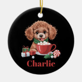 Personalisierter Name Spielzeug Poodle Dog Lover W Keramik Ornament (Vorne)