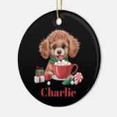 Personalisierter Name Spielzeug Poodle Dog Lover W Keramik Ornament (Links)