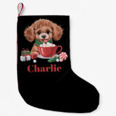 Personalisierter Name Spielzeug Poodle Dog Lover W Kleiner Weihnachtsstrumpf (Vorderseite)