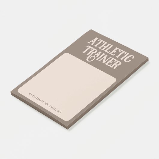 Personalisierter Name Sporttrainer Post-it Klebezettel (angewinkelt)