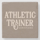 Personalisierter Name Sporttrainer Steinuntersetzer (Vorderseite)