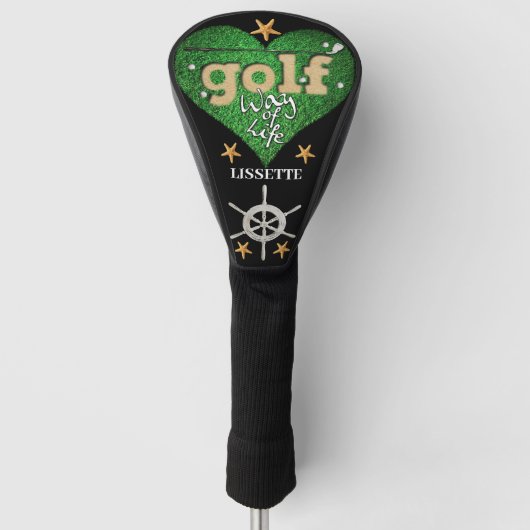 Personalisierter Name & Starfish Golfweg Golf Headcover (Vorderseite)