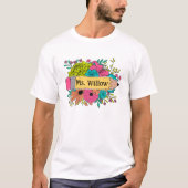 Personalisierter Name Stift Wilde Blume T - Shirt (Vorderseite)