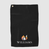 Personalisierter Name Stilvoll Fox and Ball Golfhandtuch (Vorderseite)