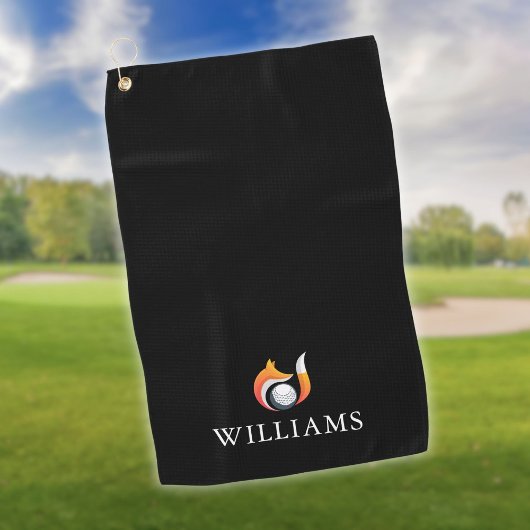 Personalisierter Name Stilvoll Fox and Ball Golfhandtuch