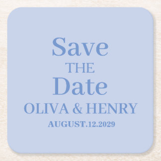 PERSONALISIERTER NAME STILVOLL SAVE THE DATE RECHTECKIGER PAPPUNTERSETZER