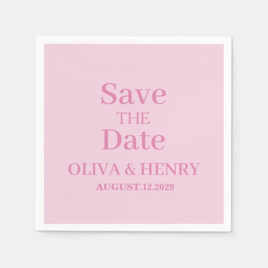 PERSONALISIERTER NAME STILVOLL SAVE THE DATE SERVIETTE (Vorderseite)