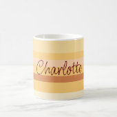 Personalisierter Name Stilvolle Beige Streifen Kaffeetasse (Mittel)