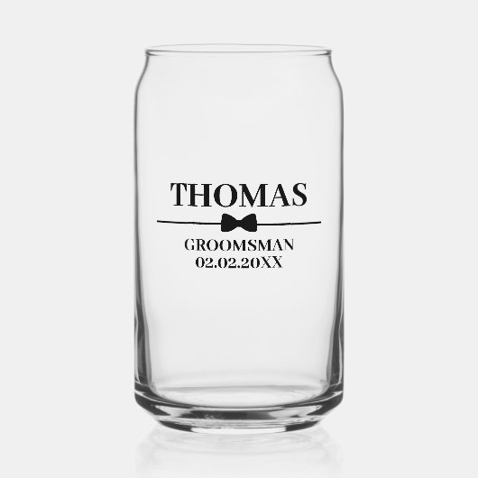 Personalisierter Name Stilvoller Trauzeuge Vorschl Dosenglas (Vorderseite)