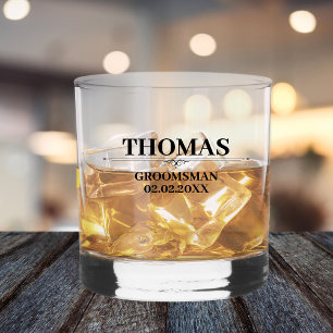 Personalisierter Name Stilvoller Trauzeuge Vorschl Whiskyglas