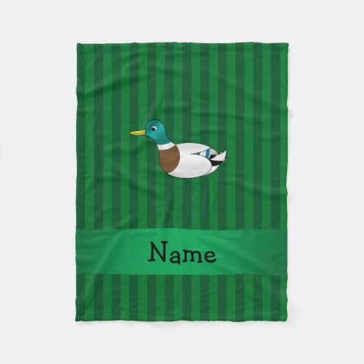 Personalisierter Name Stockente Ente Fleecedecke (Vorderseite)