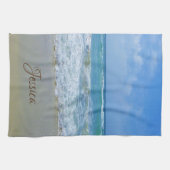 Personalisierter Name Strand und Meer Geschirrtuch (Horizontal)