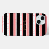 personalisierter Name: Streifen Case-Mate iPhone Hülle (Rückseite (Horizontal))