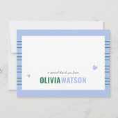 Personalisierter Name Stripe Vielen Dank Feiertagskarte (Vorderseite)