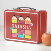 Personalisierter Name Student Pencil Metall Brotdose (Beispiel)