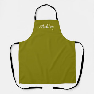 Personalisierter Name Stylisch Modern Elegant Oliv Schürze