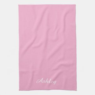 Personalisierter Name Stylisch Modern Elegant Rosa Geschirrtuch