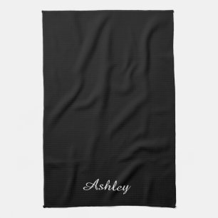 Personalisierter Name Stylisch Modern Elegant Schw Geschirrtuch