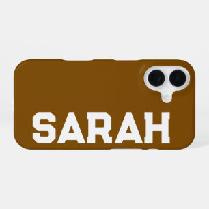 Personalisierter Name Stylisch Modern Minimal Brau iPhone 16 Hülle