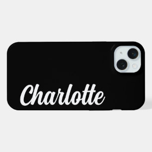 Personalisierter Name Stylisch Modern Minimal Schw iPhone 15 Plus Hülle