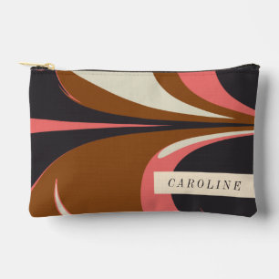 Personalisierter Name Stylische Retro-Trendy-Marbe Zubehörtasche