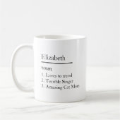 Personalisierter Name & Substantiv-Definition Einf Kaffeetasse (Links)