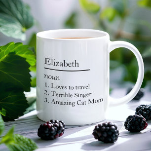 Personalisierter Name & Substantiv-Definition Einf Kaffeetasse