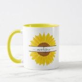 Personalisierter Name Sunflower Monogram Split in  Tasse (Links)