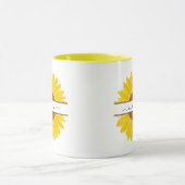 Personalisierter Name Sunflower Monogram Split in  Tasse (Zentrum)